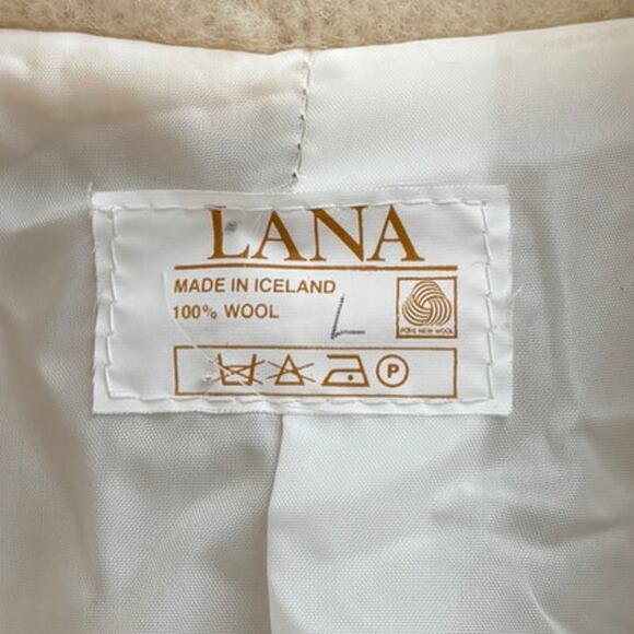 VINTAGE LANA ICELANDIC WOOL ZIP-UP CARDIGAN KNIT JACKET RARE WOMEN SIZE LARGE - Picture 11 of 11